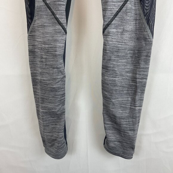 Lululemon Leggings 6 Gray Heather Space Dye Mesh Details Zipper Pocket - Picture 4 of 12